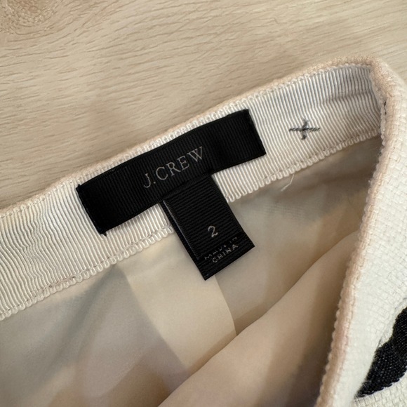 J. Crew Double Stripe Pencil‎ Skirt Career Business Casual Black Cream 2 Preppy - Picture 11 of 14